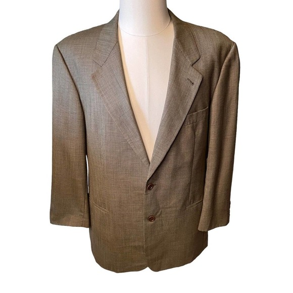 HUGO BOSS MEN’s Sport Coat Blazer 2 Button Brown Wool 44R Fully Lined - Picture 1 of 11
